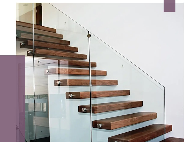 Стеклянные перила для лестницы в Наро-Фоминске от 14855 руб.