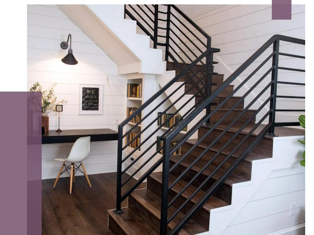 Перила для лестницы в доме в Наро-Фоминске от 7428 руб. — ПРОЛЁТ-Нр-