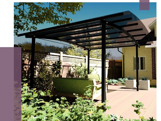 Навесы для террасы в Наро-Фоминске от 13062 руб. под ключ | ПРОЛЁТ-Нр-