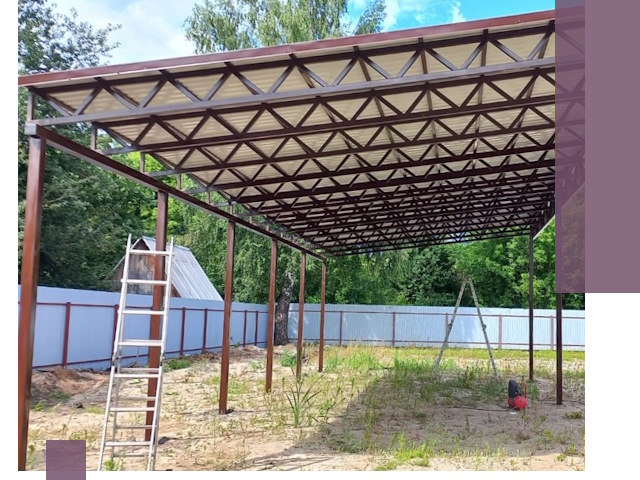 Односкатные навесы под ключ в Наро-Фоминске — изготовление и монтаж