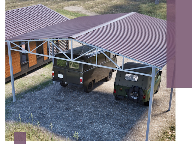 Двускатные навесы под ключ в Наро-Фоминске — изготовление и монтаж