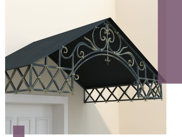 Двускатные металлические козырьки под ключ в Наро-Фоминске